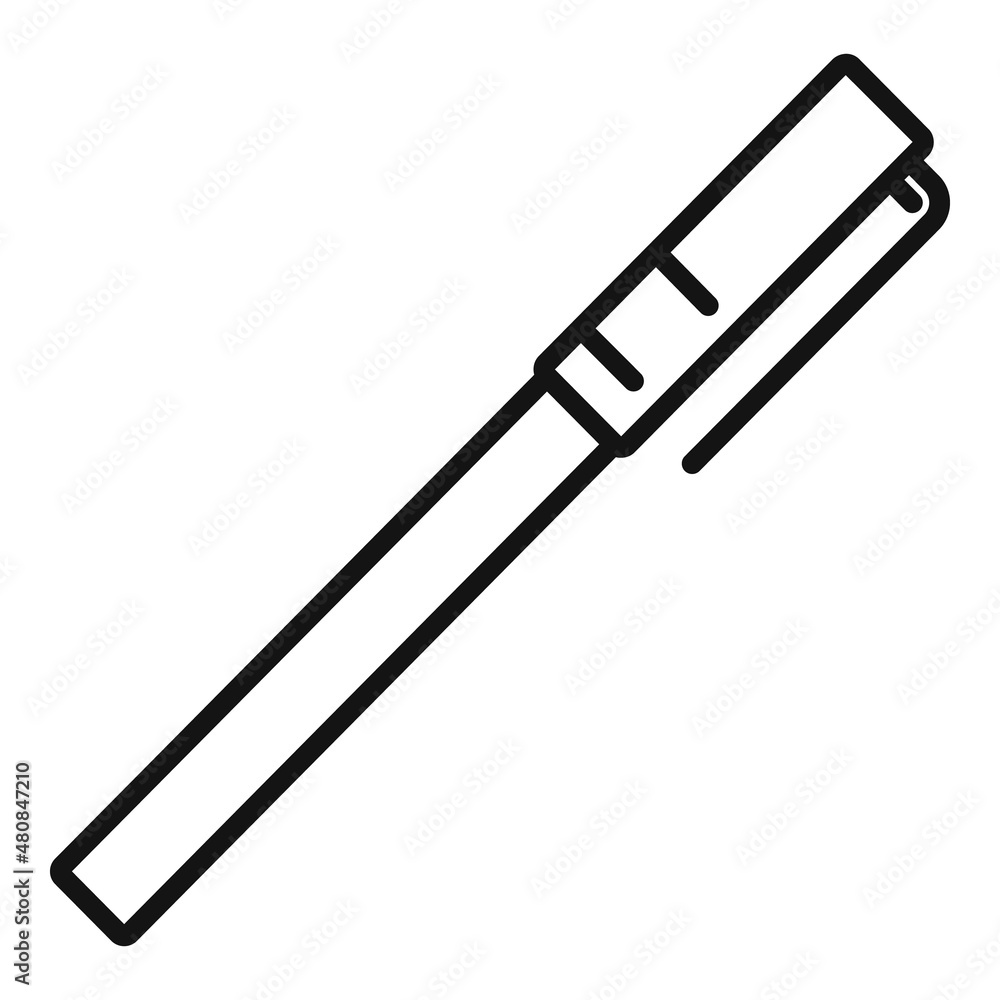 Poster pen tool icon outline vector. ink nib