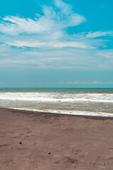 Parangtritis beach when it's empty of visitors, a very iconic beach in Yogyakarta, Indonesia