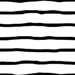 Horizontal curved lines, hand drawing. Minimalistic vector background, seamless pattern.	