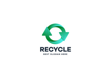Letter O Recycle Gradient Business Logo Template