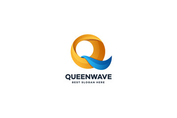 Fototapeta premium Abstract Letter Q Wave Gradient Logo