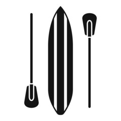 Beach sup surf icon simple vector. Board stand
