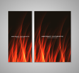 Set of Dynamic fire wave dimension background with light shadow effect - Background Abstract design Art elements technology. Futuristic background, art wallpaper. Vector illustration.