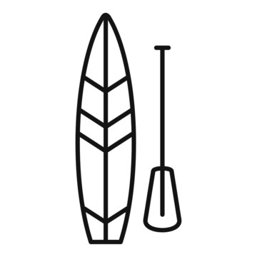 black paddleboard and paddle outline clip art preview