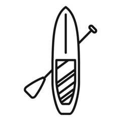 River sup board icon outline vector. Surf stand up