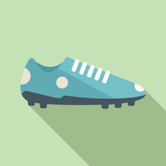 Football boot icon flat vector. Sport shoe