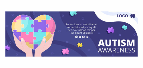 World Autism Awareness Day Cover Template Flat Illustration Editable of Square Background Suitable for Social media or Greetings Card