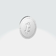 3D bitcoin bags background. 3d render illustration