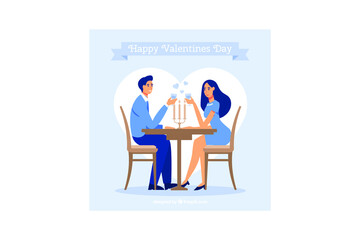 set couple in love. Happy Valentine's Day. February 14 is the day of all lovers. graphics suitable for decorating posters, brochures, postcards, flyers flat vector illustration