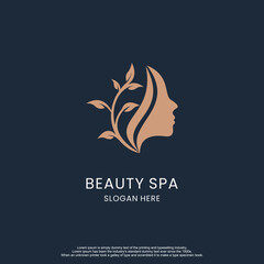 Creative Beauty Spa Leaf Salon Logo Design.