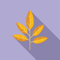 Orange leaf icon flat vector. Autumn fall