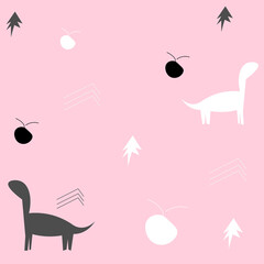 Cute dinosuar seamless pattern.Vector illustration