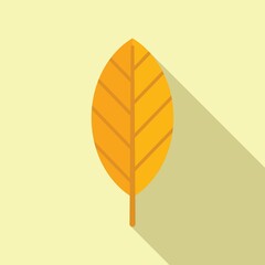Round leaf icon flat vector. Autumn fall