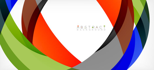 Fototapeta premium Geometric abstract background. Circle created with overlapping color shapes. Vector Illustration For Wallpaper, Banner, Background, Landing Page