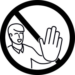 No Entry Sign male with stopping hand