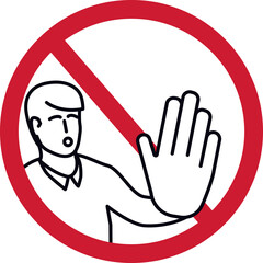 No Entry Sign male with stopping hand