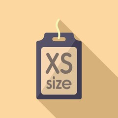 XS size label icon flat vector. Cloth tag