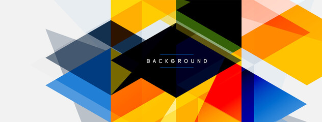 Mosaic triangles geometric background. Techno or business concept, pattern for wallpaper, banner, background, landing page