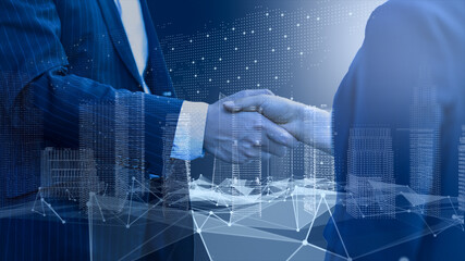 デジタル営業　在宅勤務　テレワーク　IoTによる大都市のデジタル化 背景画像のイメージ