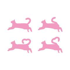 Cat moon silhouette vector illustration design template