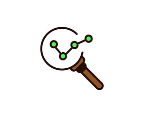 Search growth flat icon. Single high quality outline symbol for web design or mobile app.  Search growth thin line signs for design logo, visit card, etc. Outline pictogram EPS10