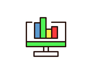 Graph flat icon. Thin line signs for design logo, visit card, etc. Single high-quality outline symbol for web design or mobile app. Graph outline pictogram.