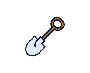 Shovel flat icon. Single high quality outline symbol for web design or mobile app.  House thin line signs for design logo, visit card, etc. Outline pictogram EPS10