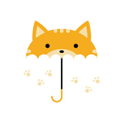 Umbrella animals rainy colorfull vector illustration for kids, cute umbrella vector designs