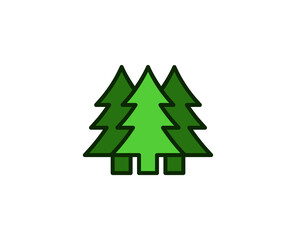 Obraz premium Forest premium line icon. Simple high quality pictogram. Modern outline style icons. Stroke vector illustration on a white background. 