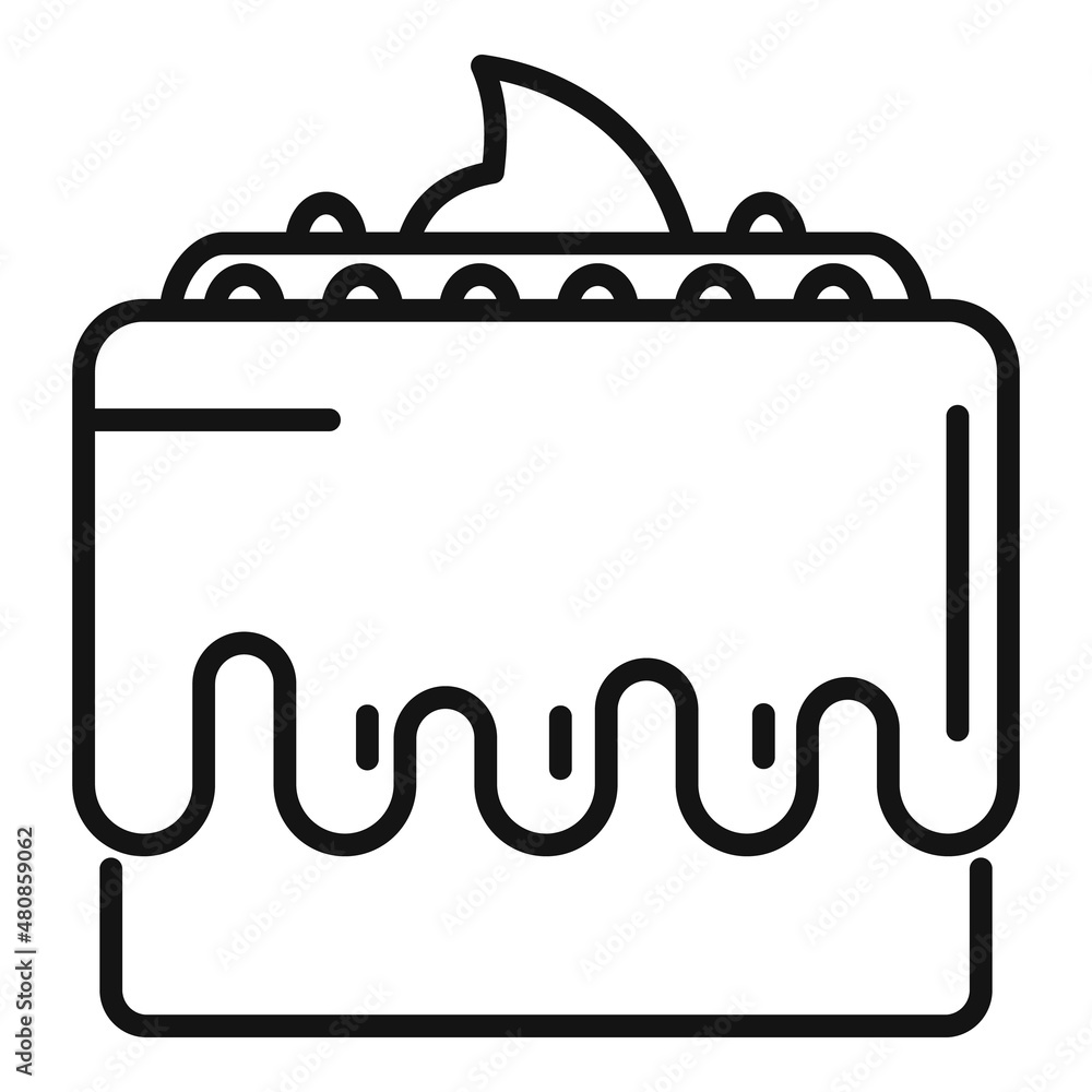 Canvas Prints Happy cake icon outline vector. Sweet party