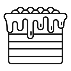 Decoration cake icon outline vector. Happy birthday