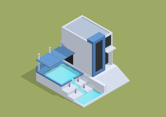 Fototapeta premium isometric modern and minimalist house