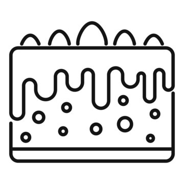recommend clip art: Fruit cake icon outline vector. Sweet cream
