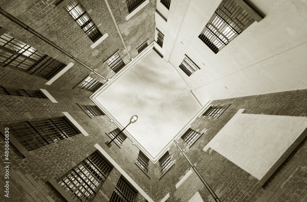 Poster tilt view of sky from historical building