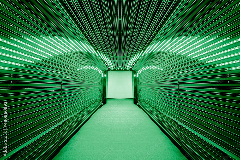 Aufkleber interior view of modern futuristic tunnel. building abstract background