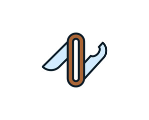 Knife line icon. Vector symbol in trendy flat style on white background. Travel sing for design.