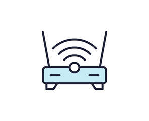 Router premium line icon. Simple high quality pictogram. Modern outline style icons. Stroke vector illustration on a white background. 