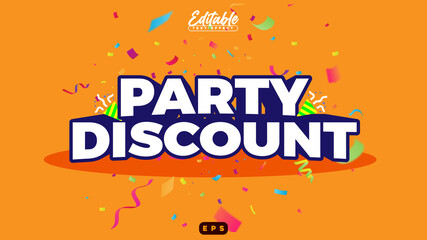 Party Discount for Online Shop Editable Text Effect