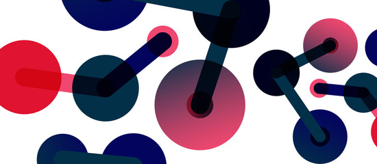 Abstract background. Round dots connected by lines. Trendy techno business template for wallpaper, banner, background or landing