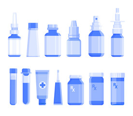 Medicine, pharmacy set of drugs, Set of medicines Vector