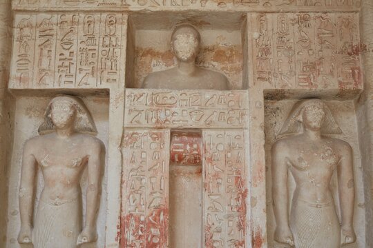 Ornate carvings from an Old Kingdom tomb in Saqqara