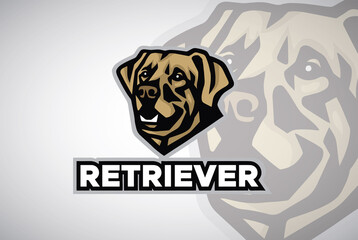 Labrador Golden Retriever Vector Image. Pet Mascot Logo Design Template