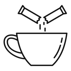 Sugar tea cup icon outline vector. Hot drink