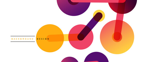 Abstract background. Round dots connected by lines. Trendy techno business template for wallpaper, banner, background or landing