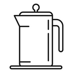 French tea press icon outline vector. Hot drink
