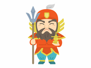 七福神の毘沙門天の神様のイラスト