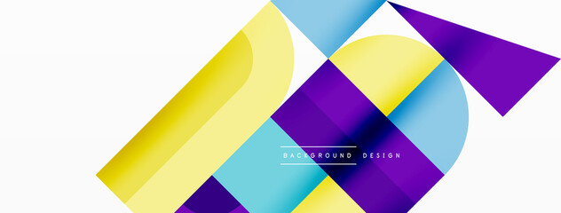 Minimal geometric abstract background. Circle square and triangle design. Trendy techno business template for wallpaper, banner, background or landing