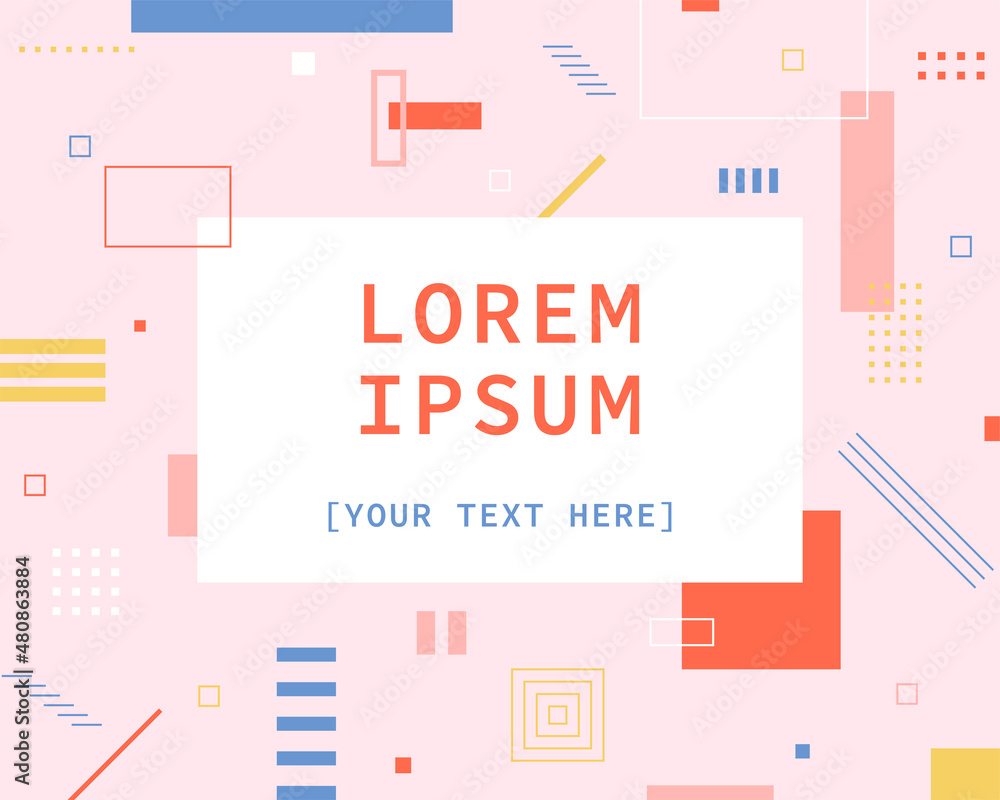 Poster a background composed of various patterns based on a rectangle. simple pattern design template.