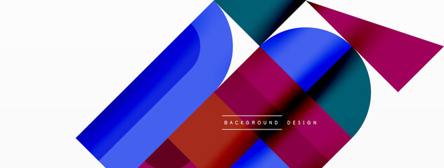 Minimal geometric abstract background. Circle square and triangle design. Trendy techno business template for wallpaper, banner, background or landing