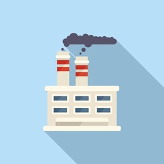 Obraz premium City factory icon flat vector. Climate warming